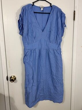 Ava & Viv Periwinkle V-Neck Midi Dress